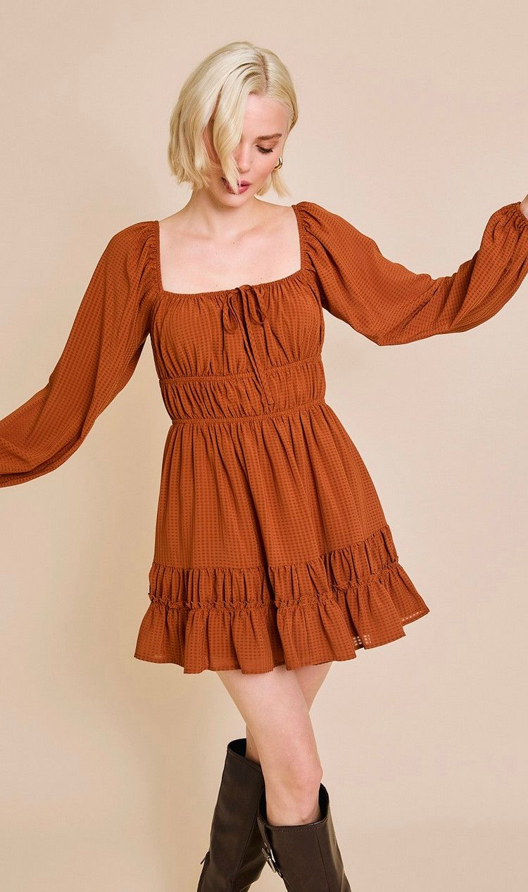 charlotte dress- burnt orange