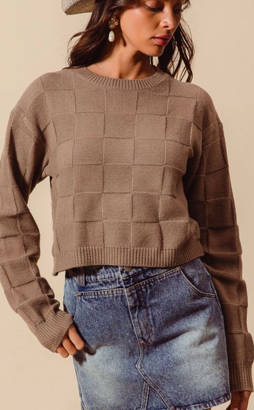 check pattern sweater