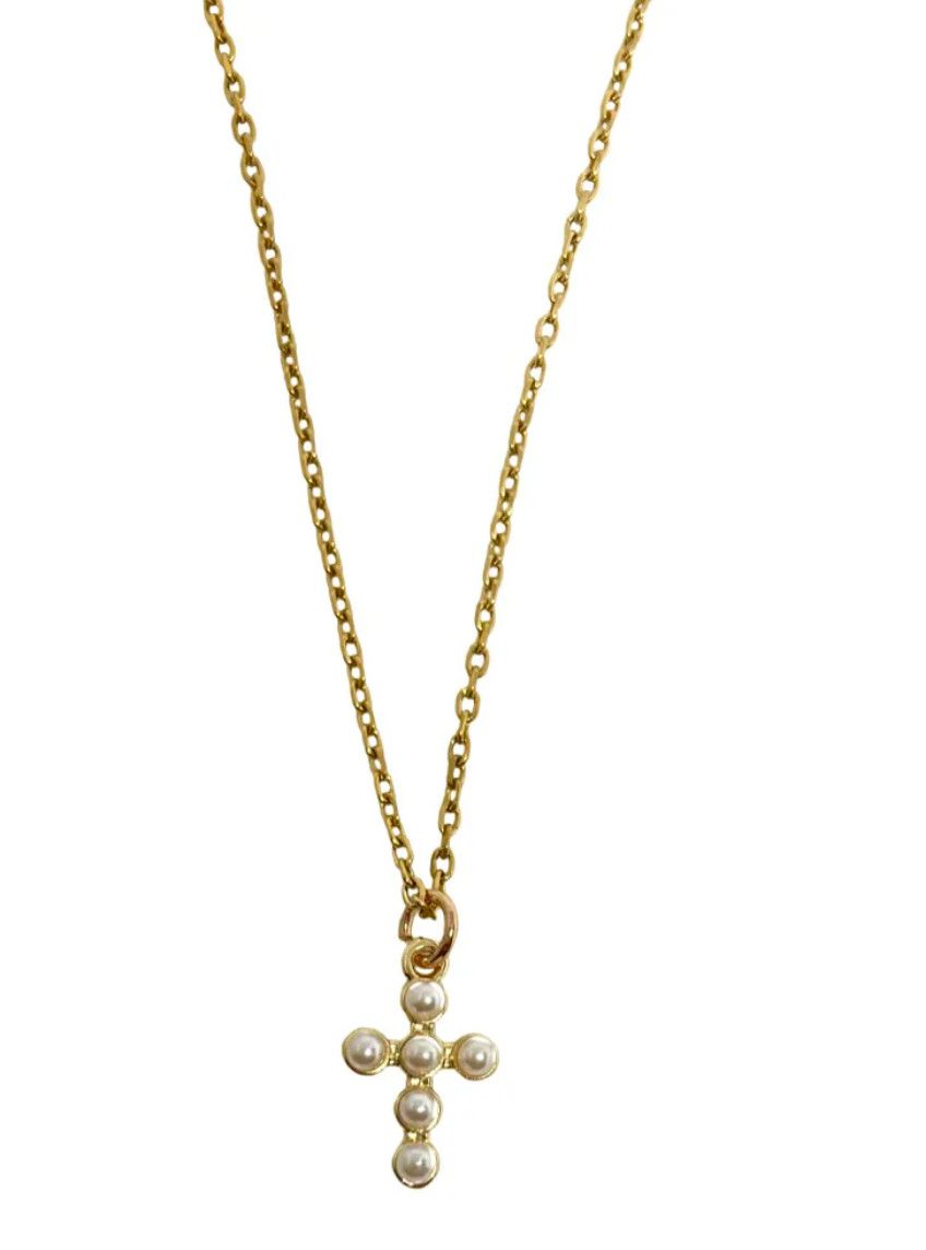 pearl cross necklace