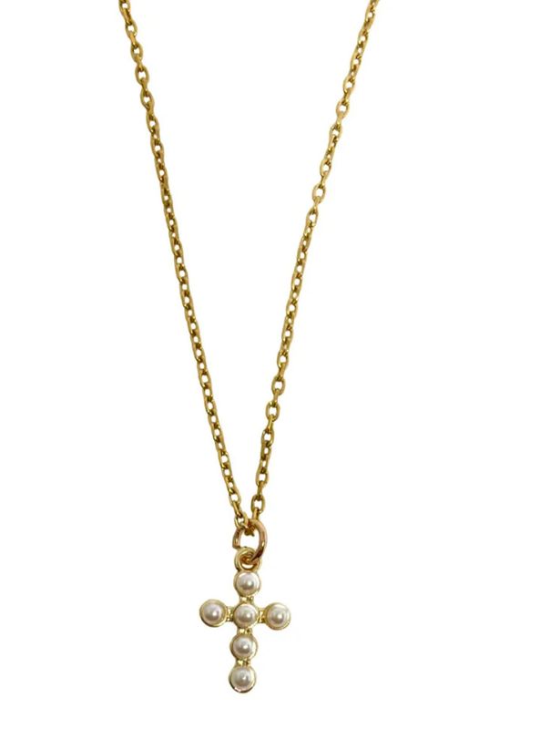 pearl cross necklace