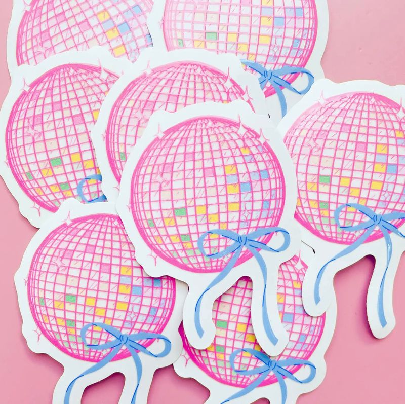 rainbow disco ball sticker