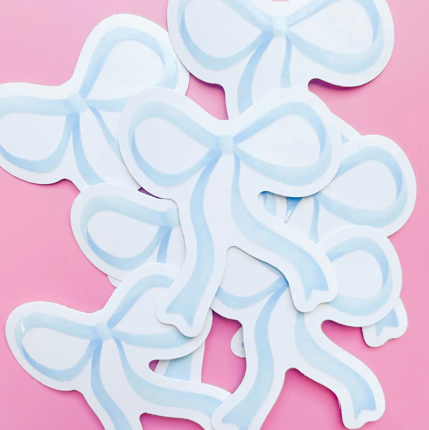 blue bow sticker