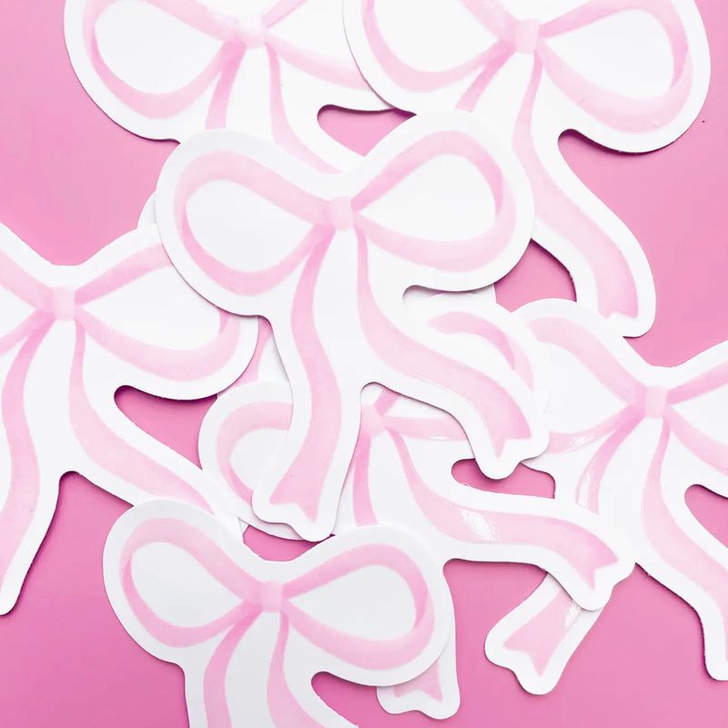 pink bow sticker