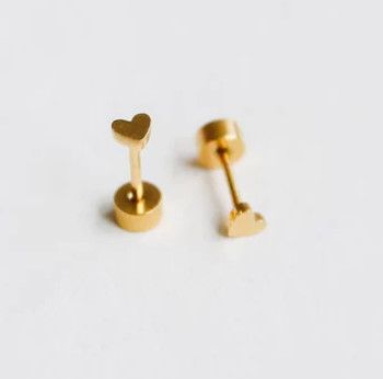 mini heart studs