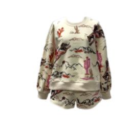 beige bucking cowgirl sweatshirt