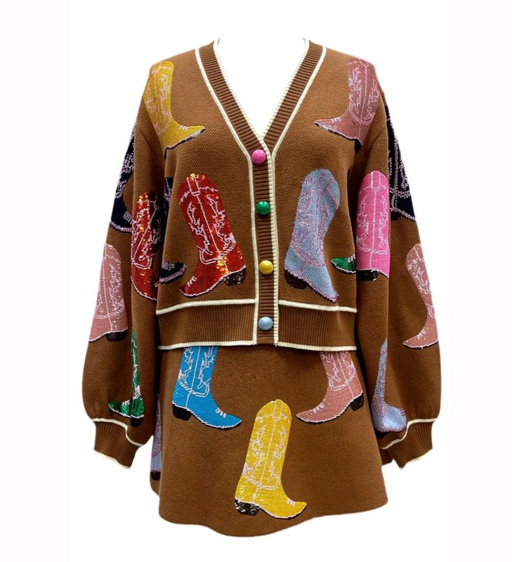 cowboy boot cardigan
