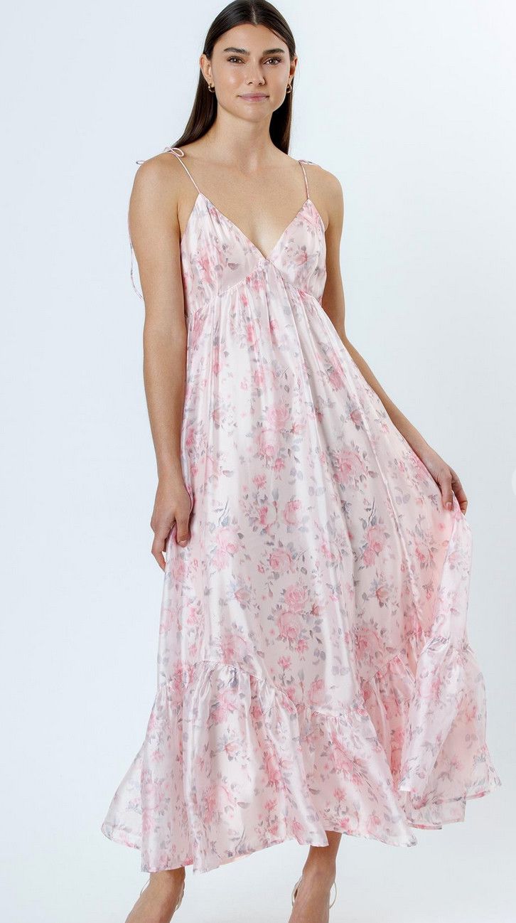 sophia pink floral maxi