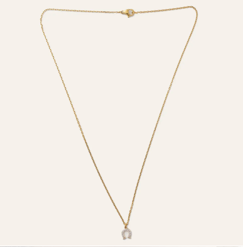 gold lucky horseshoe necklace