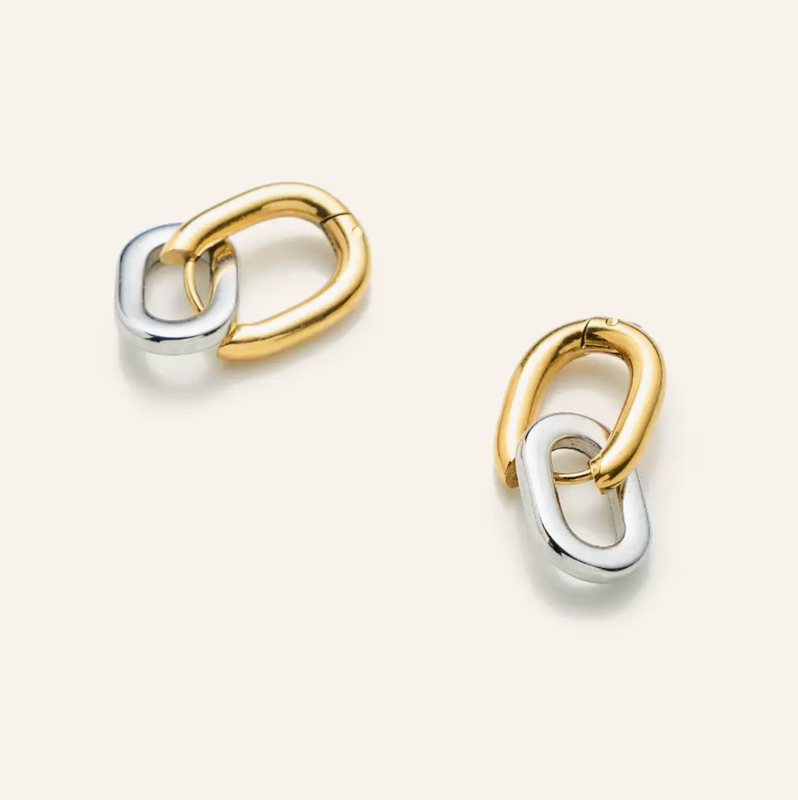 mixed metal link hoops