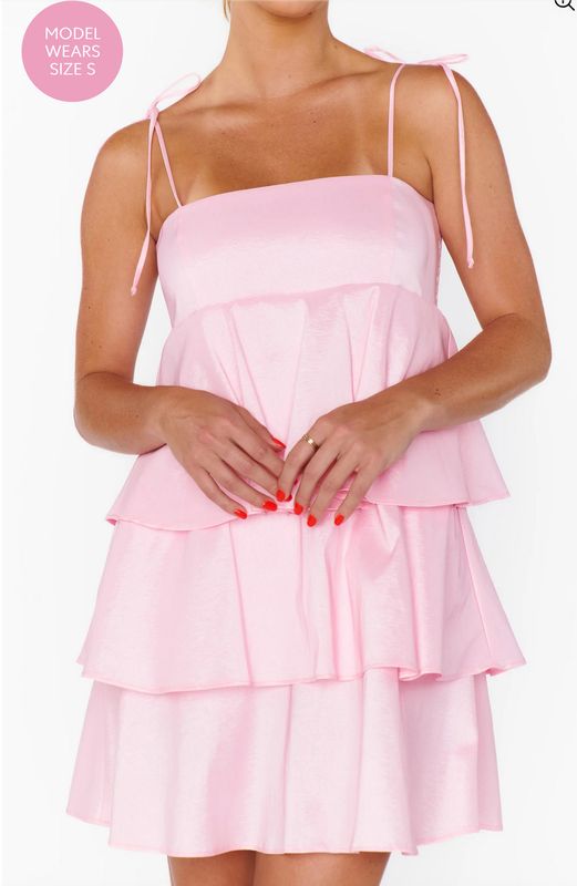 meet cute mini dress- pink taffetta