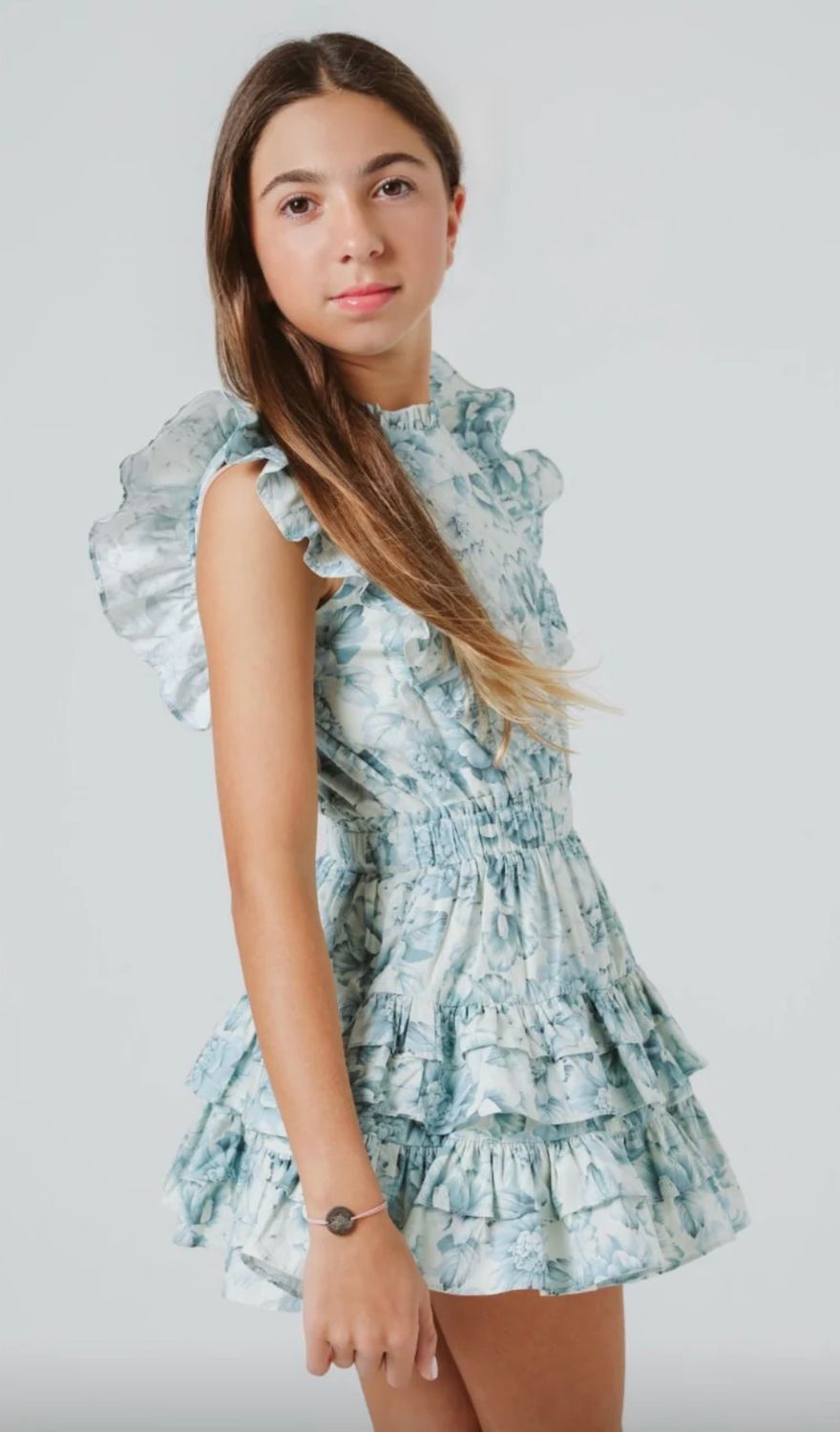 gustavia dress- blue peonies
