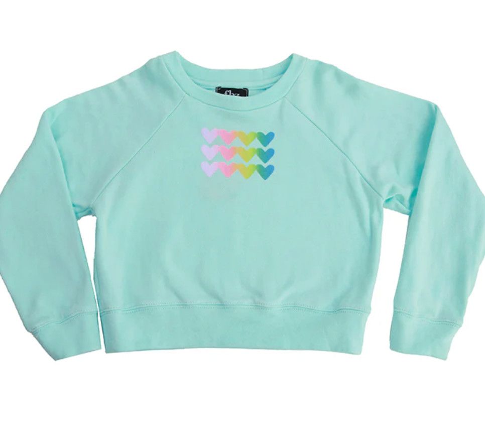 ombre hearts pullover