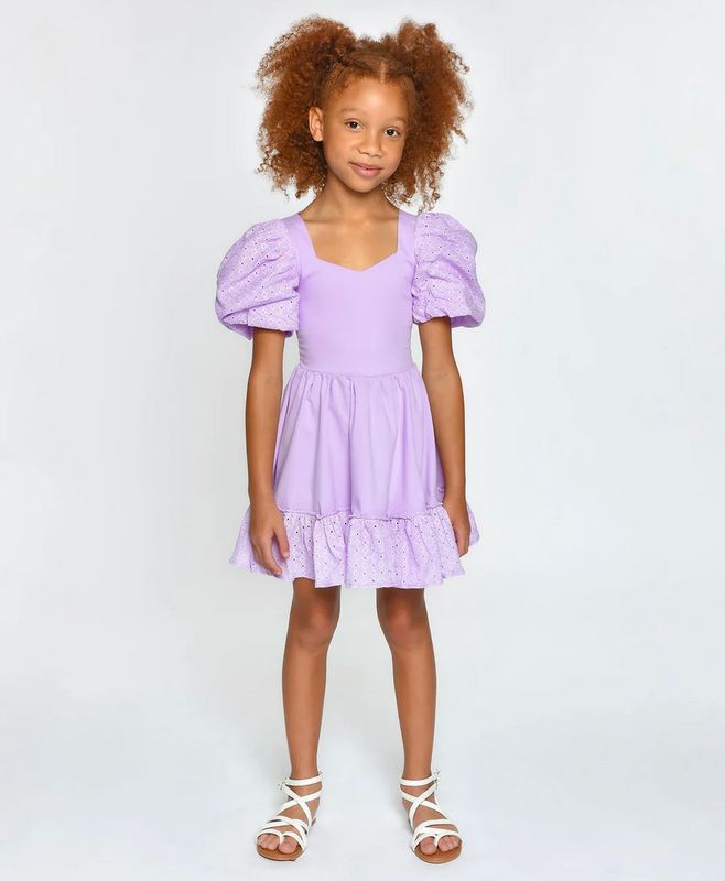 logan mini dress- lilac lilies