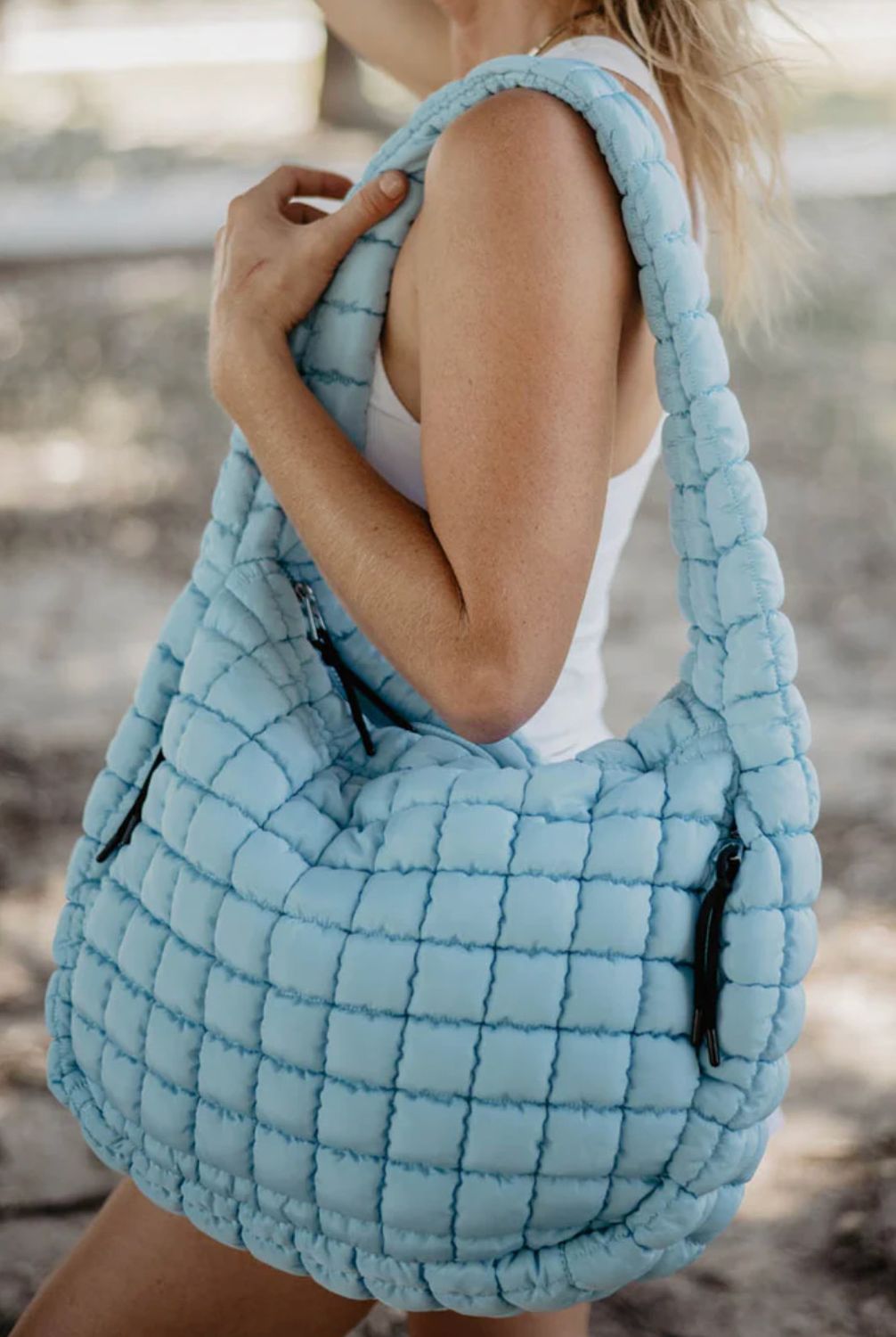 quilted tote bag