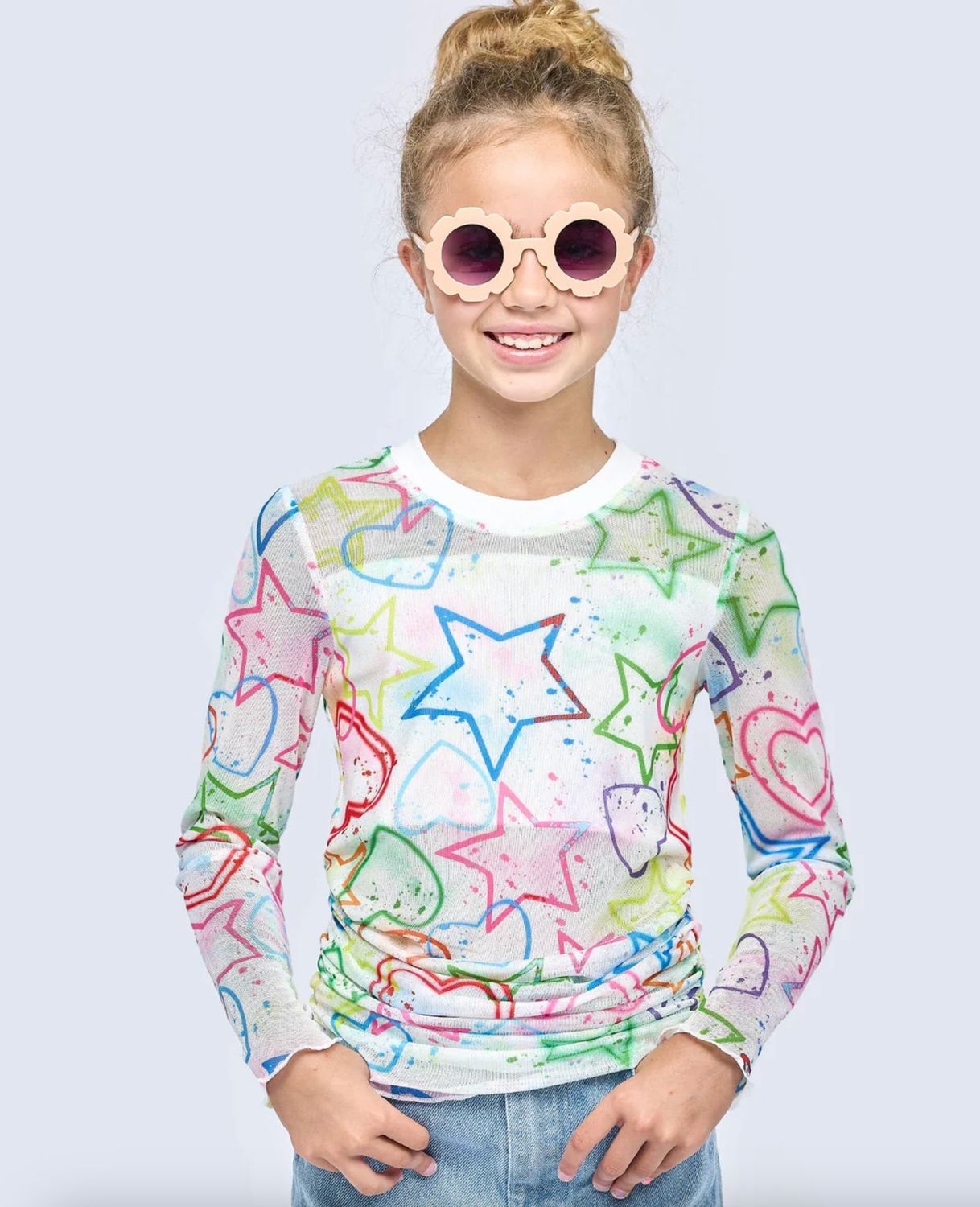 mesh printed l/s top