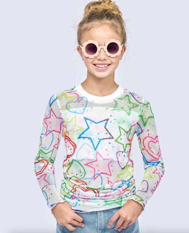 mesh printed l/s top