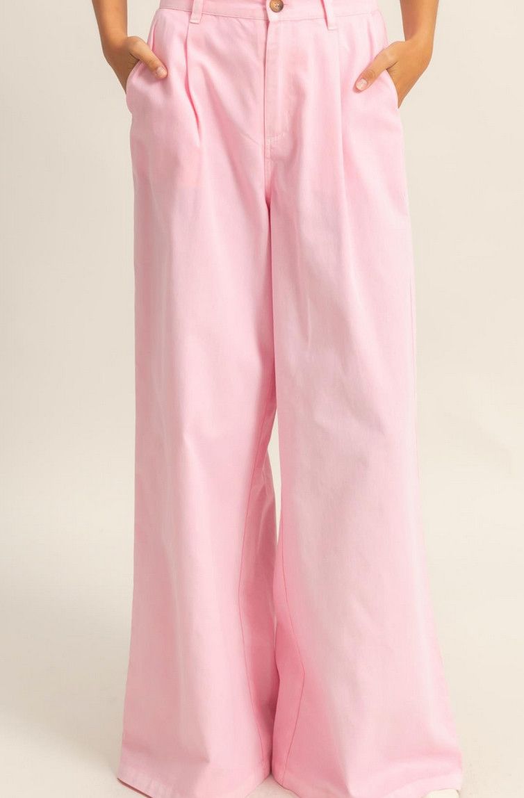 wide leg pant- pink