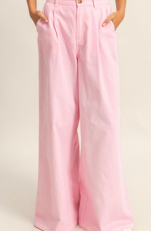 wide leg pant- pink