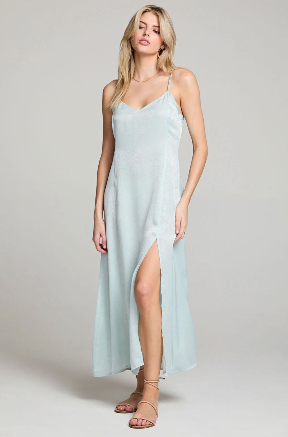 tank midi dress- icy blue