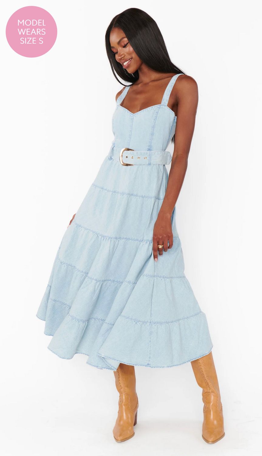 lainey midi dress- dew drop