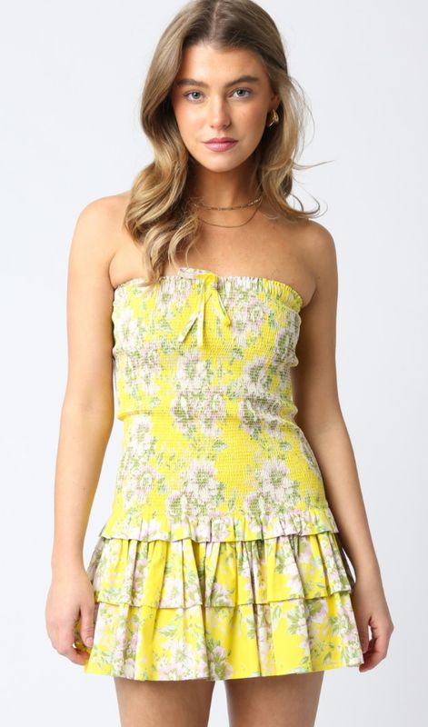 karly floral dress- yellow