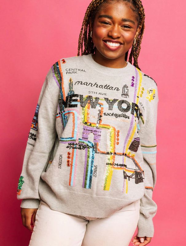 new york city map sweater
