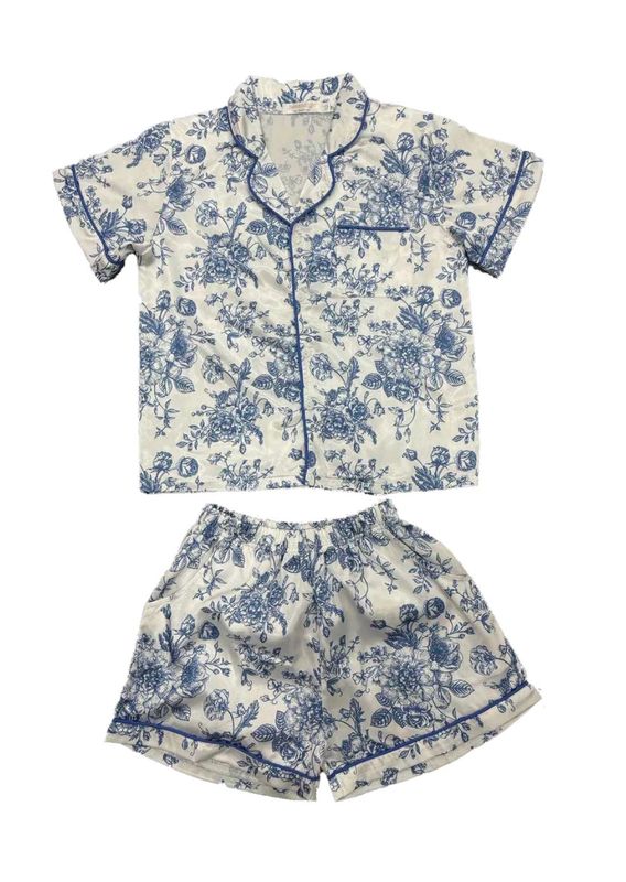 blue print loungewear set