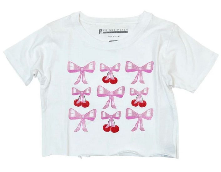 bows &amp; cherries crop tee