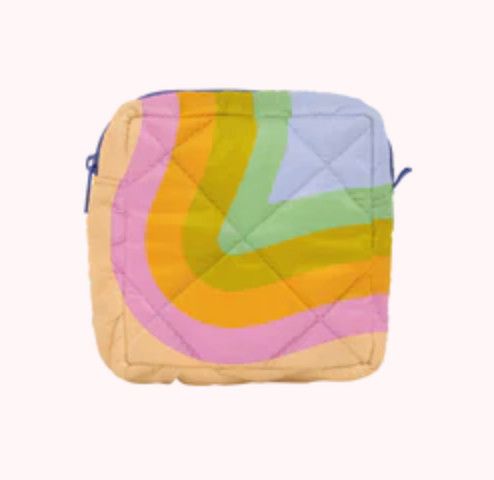 puffy mod pouch- rainbow waves