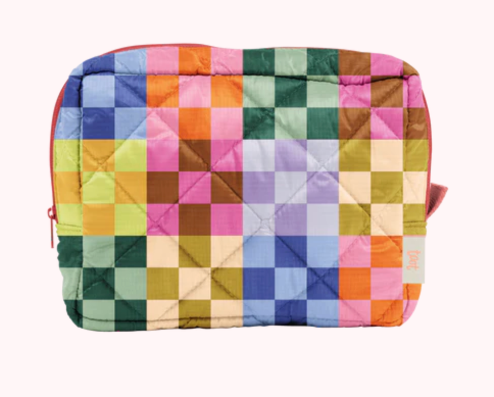 puffy pouch- bold checker