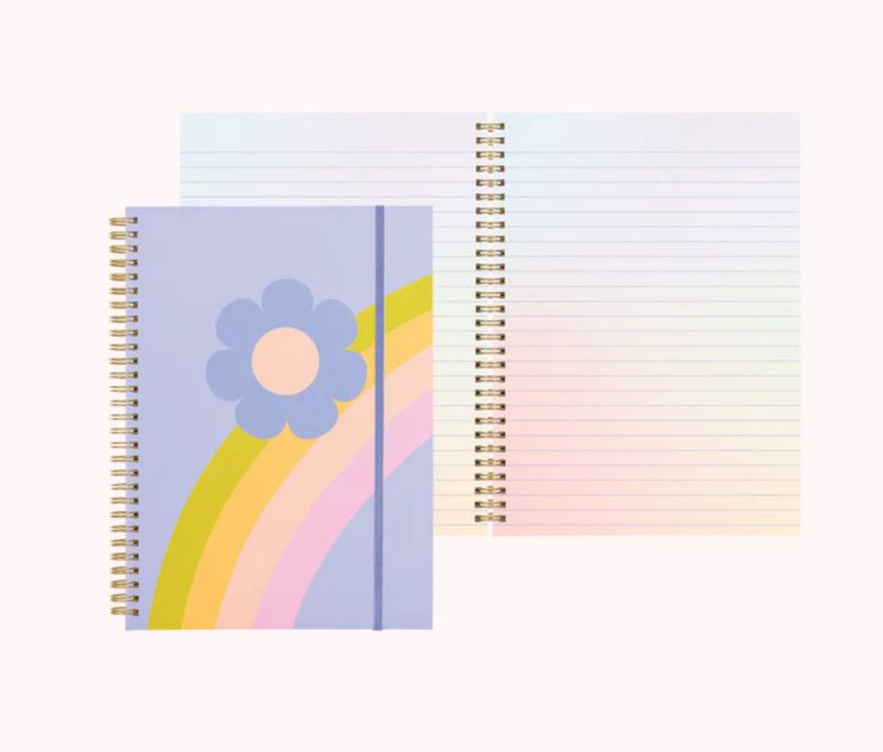 rainbow flower notebook