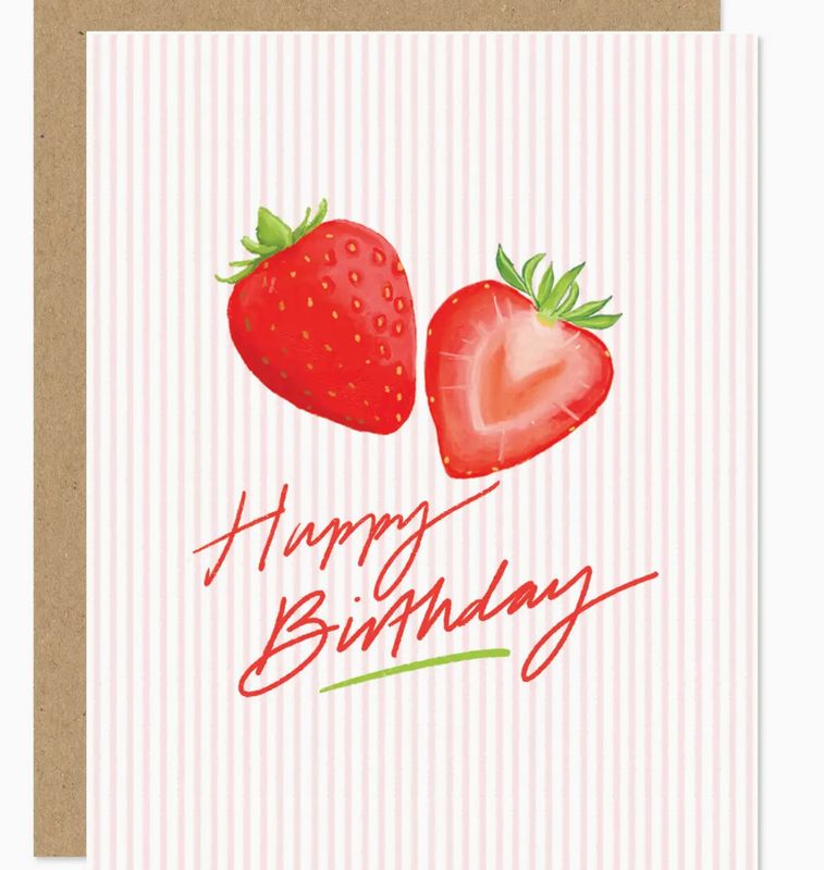 strawberry happy birthday card
