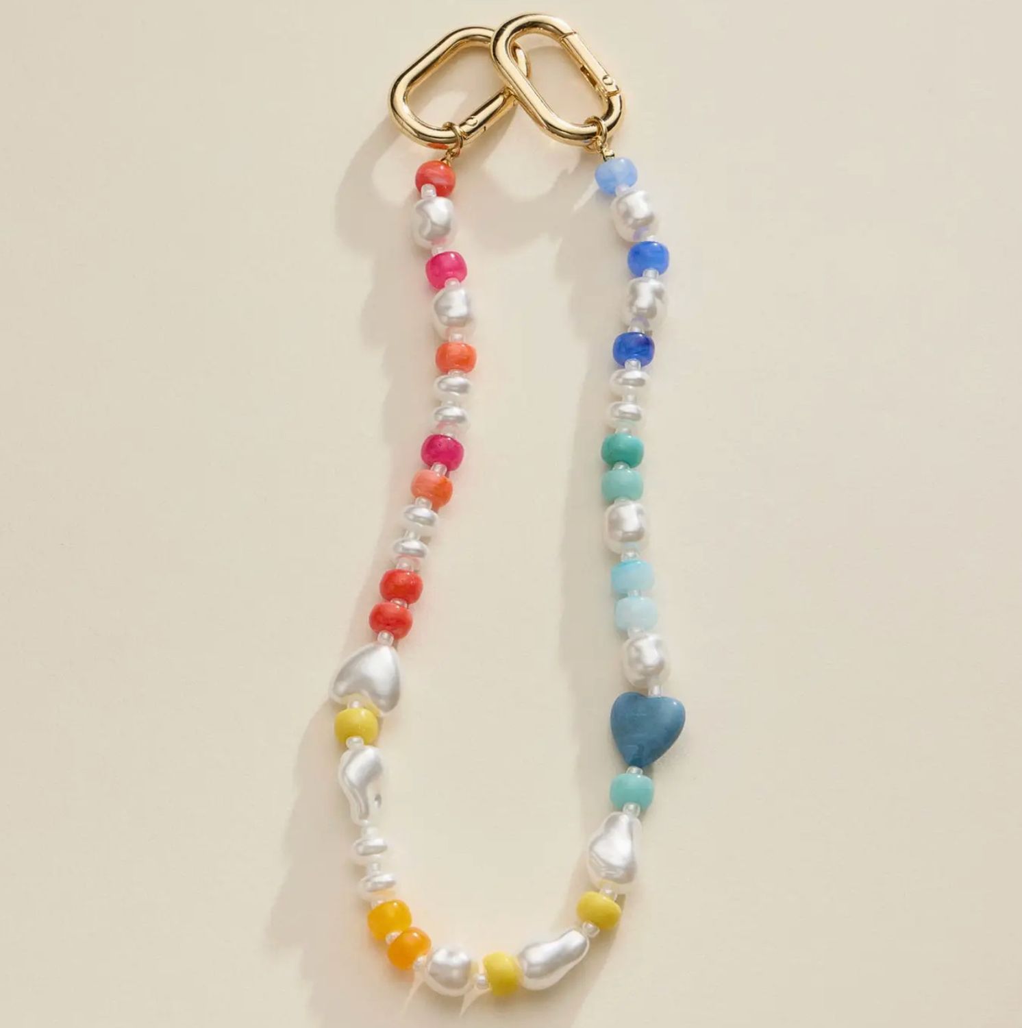rainbow pearl bag charm