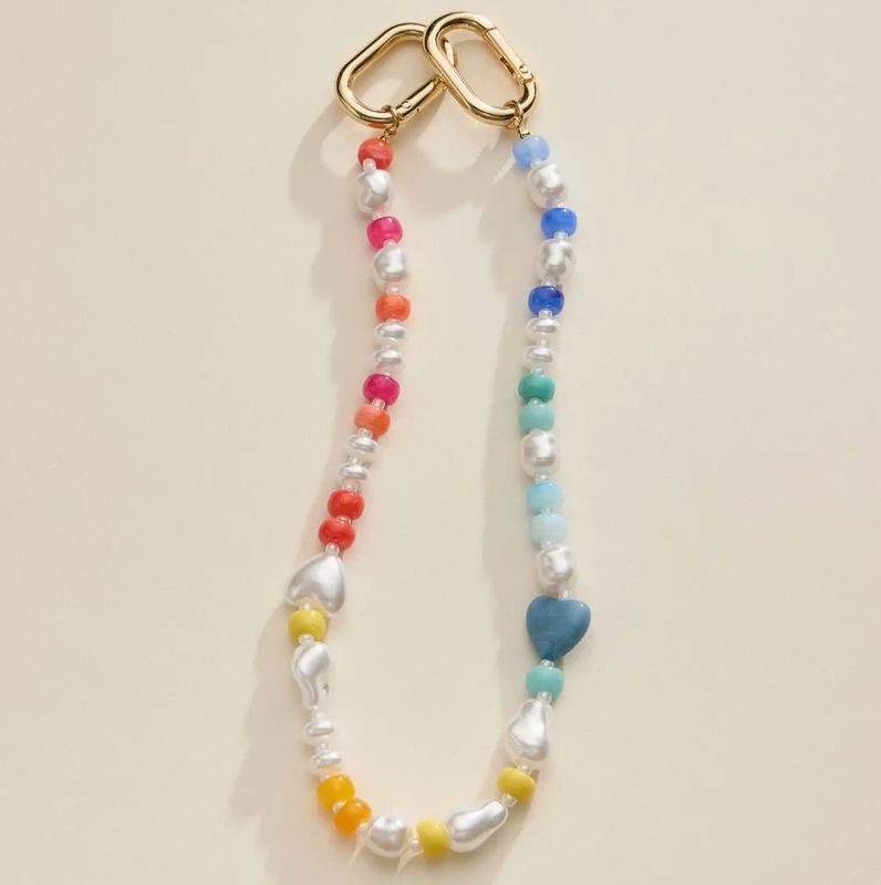 rainbow pearl bag charm