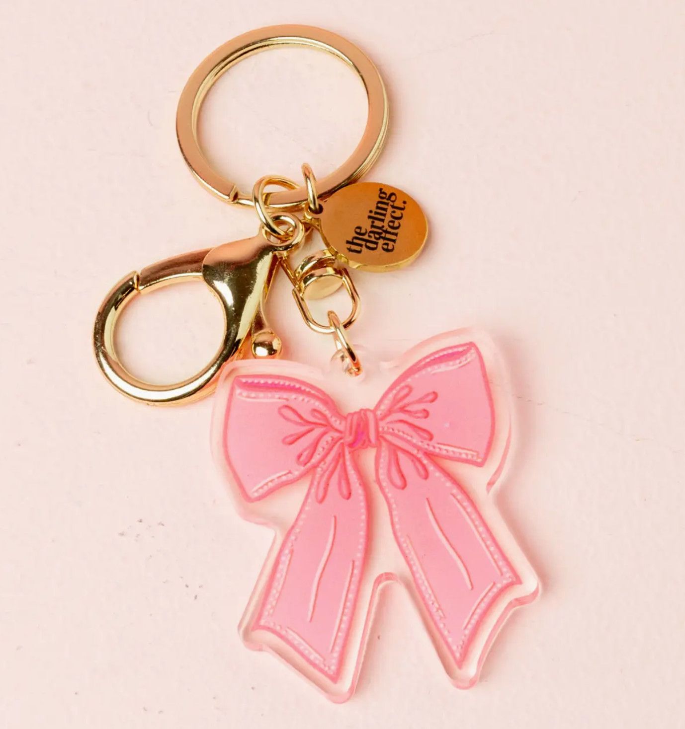 bow keychain- pink