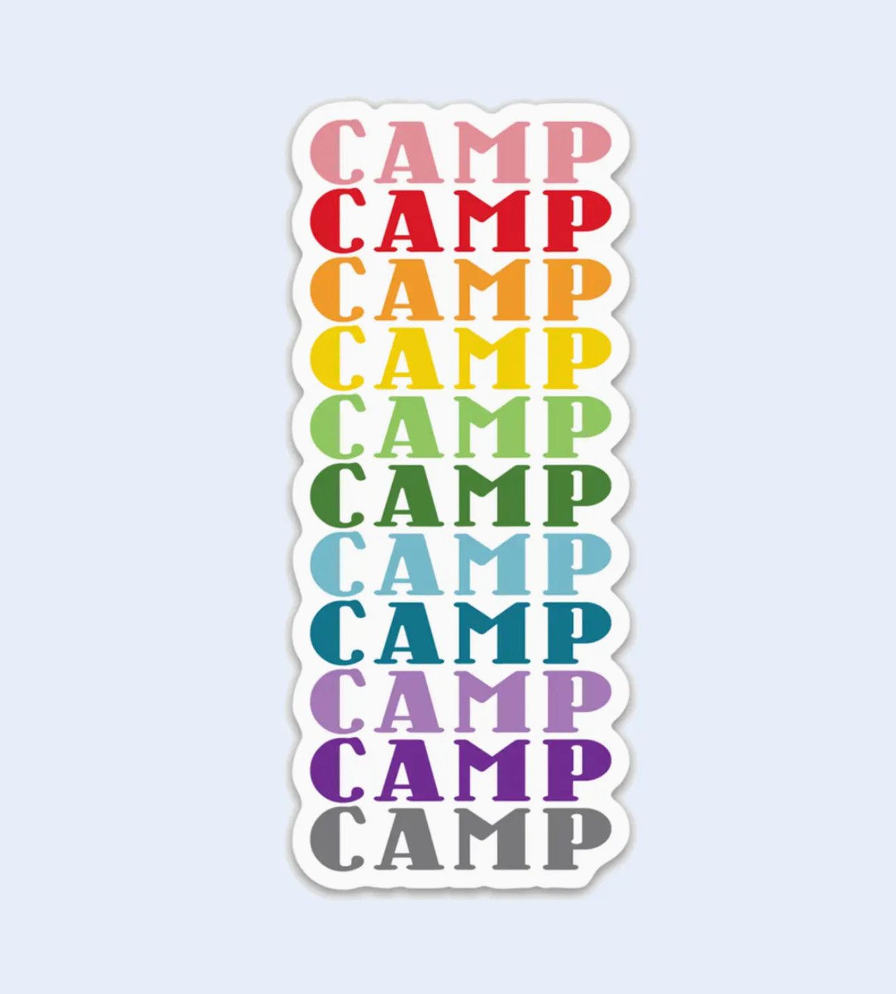 camp retro rainbow sticker