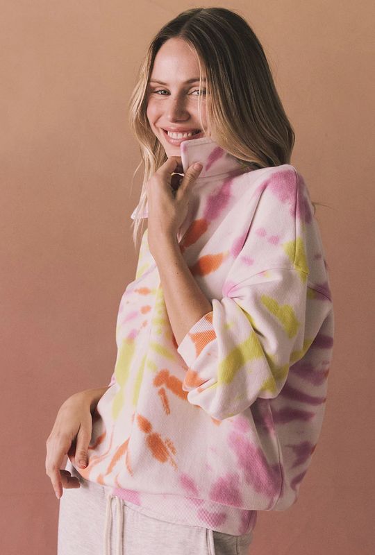 neon tie dye pullover