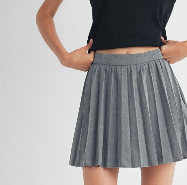 pleated prep skort