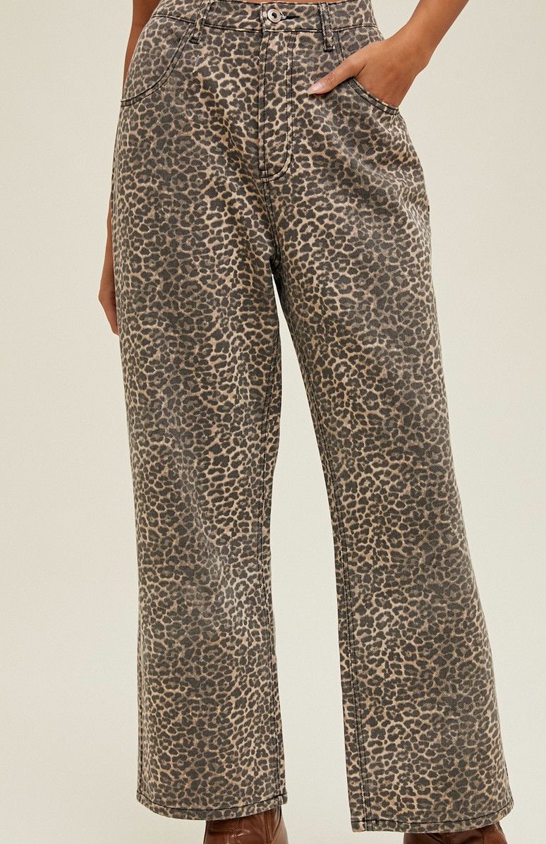 billie relaxed jean- leopard