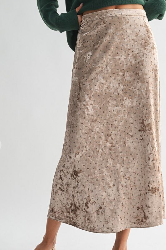 velvet ditsy floral skirt