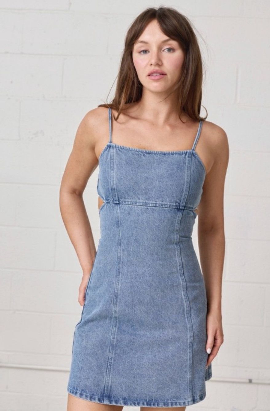 remi cutout denim dress