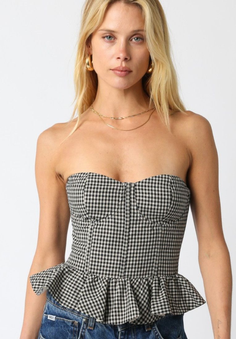 saylor checkered top