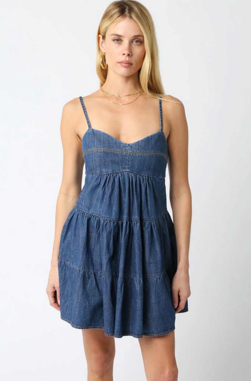 mylie denim mini dress