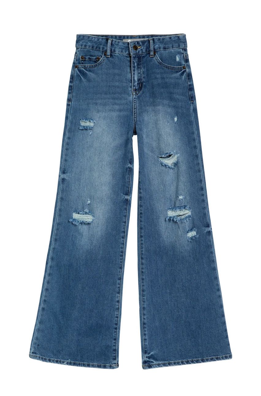 wide leg w/ destruction jeans