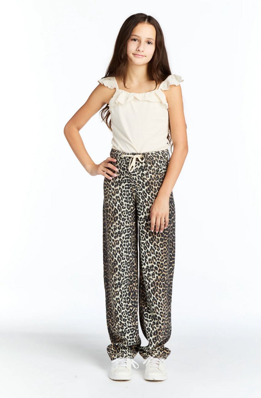 leopard barrel drawstring pant