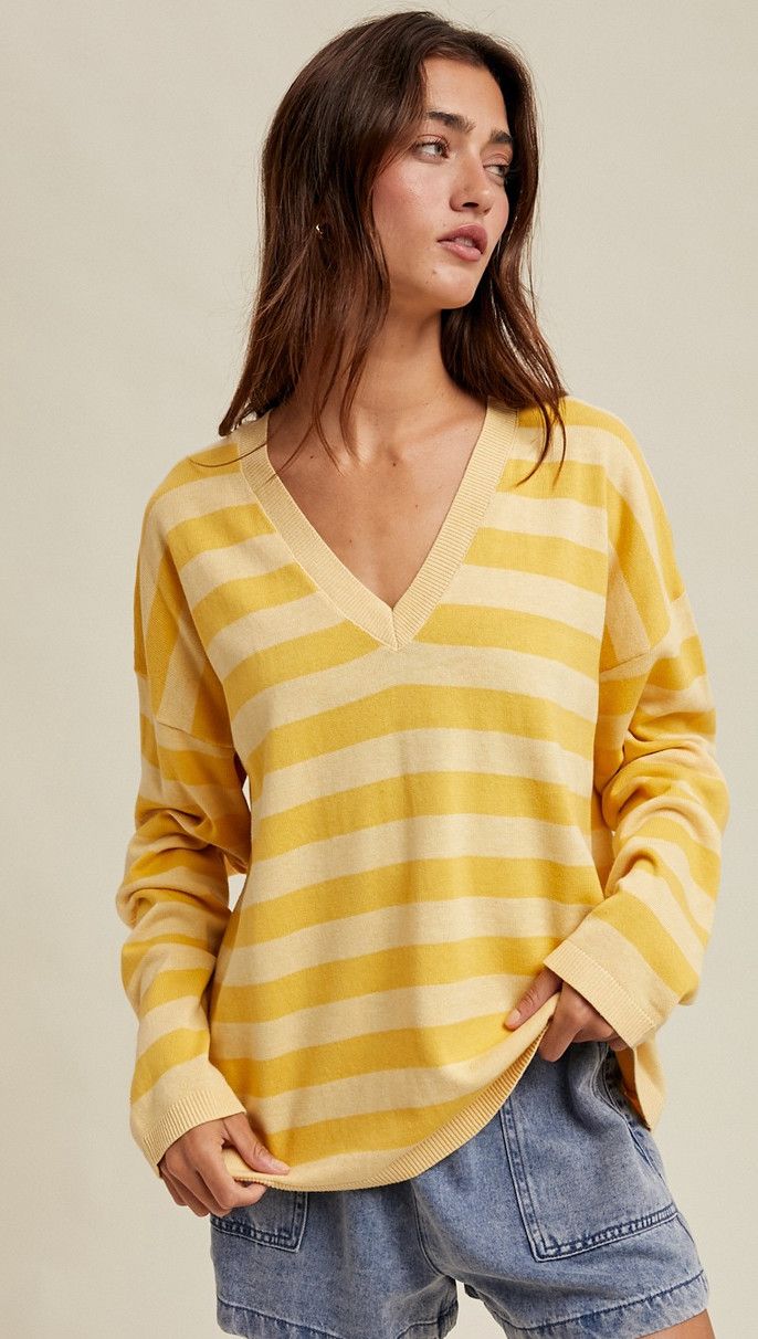 lemon stripe sweater