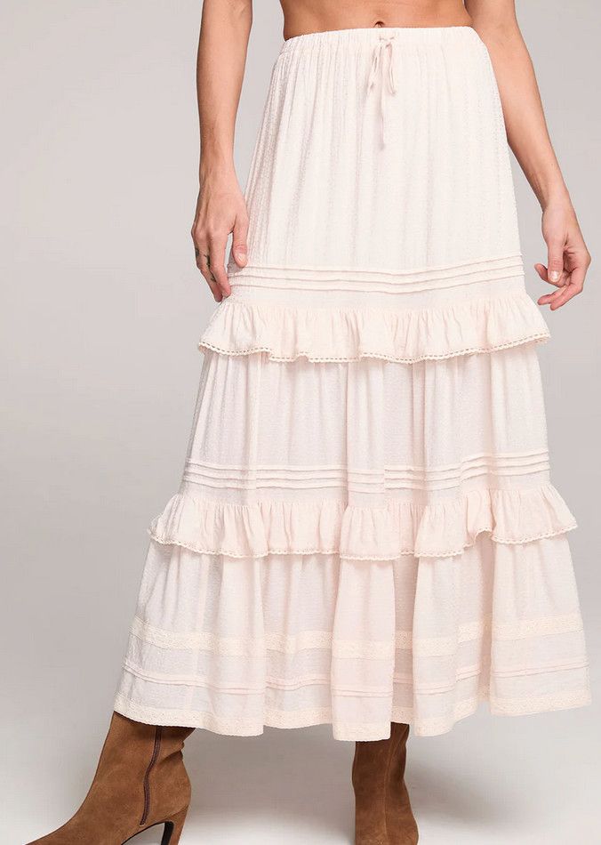 regan midi skirt- ivory