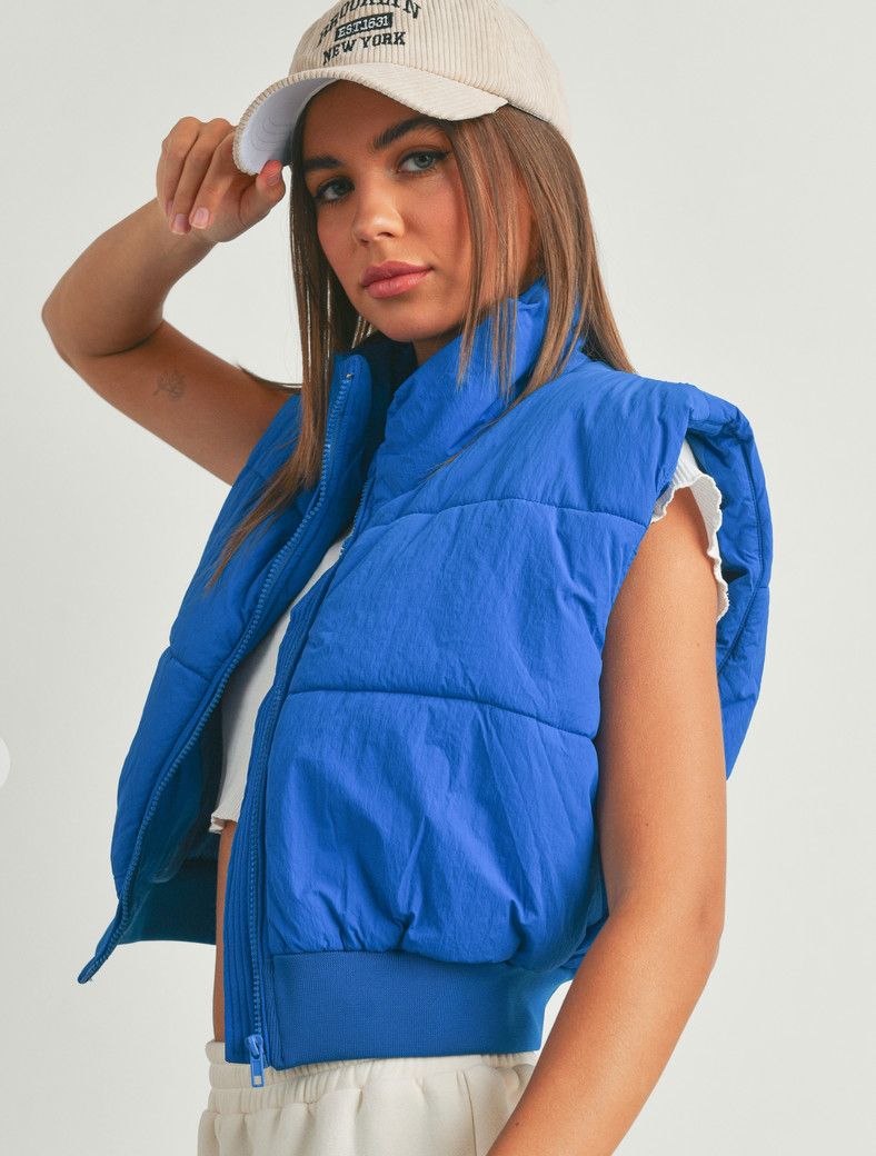 crop puffer vest
