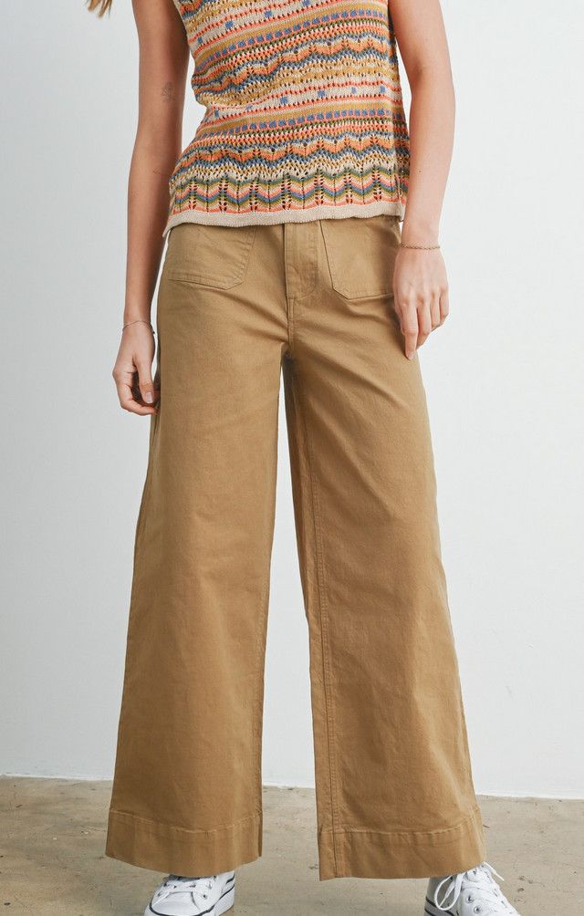 sally wide leg pant- khaki