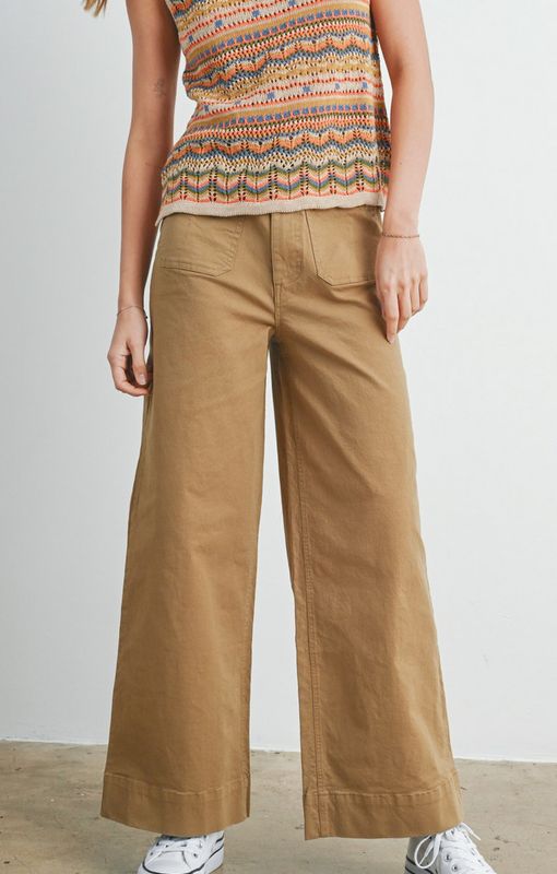 sally wide leg pant- khaki